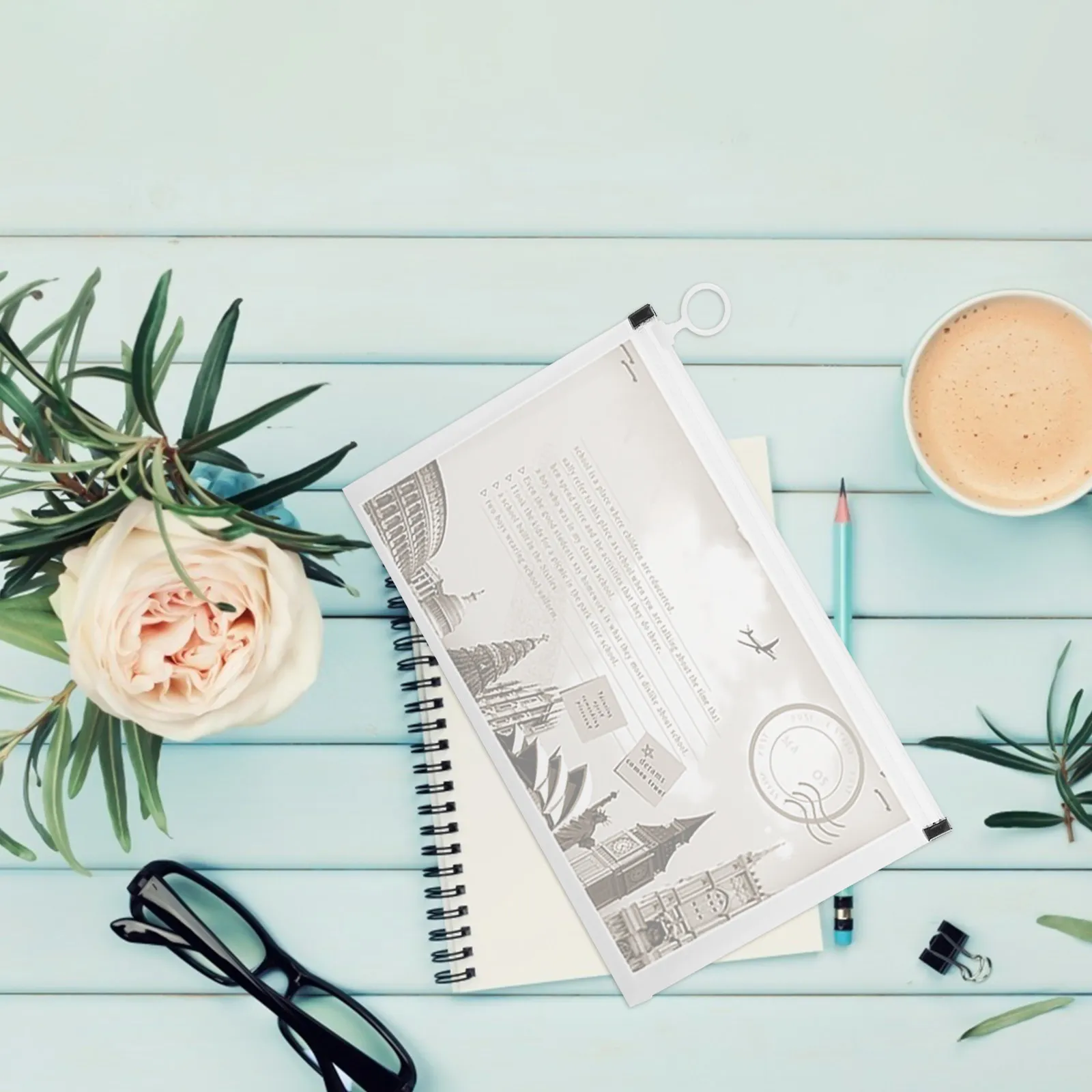 4Pcs 영수증 보관 가방 다용도 PP 파일 주최자 지퍼 주머니 휴대용 문서 홀더 사무실 청구서 현금 주최자