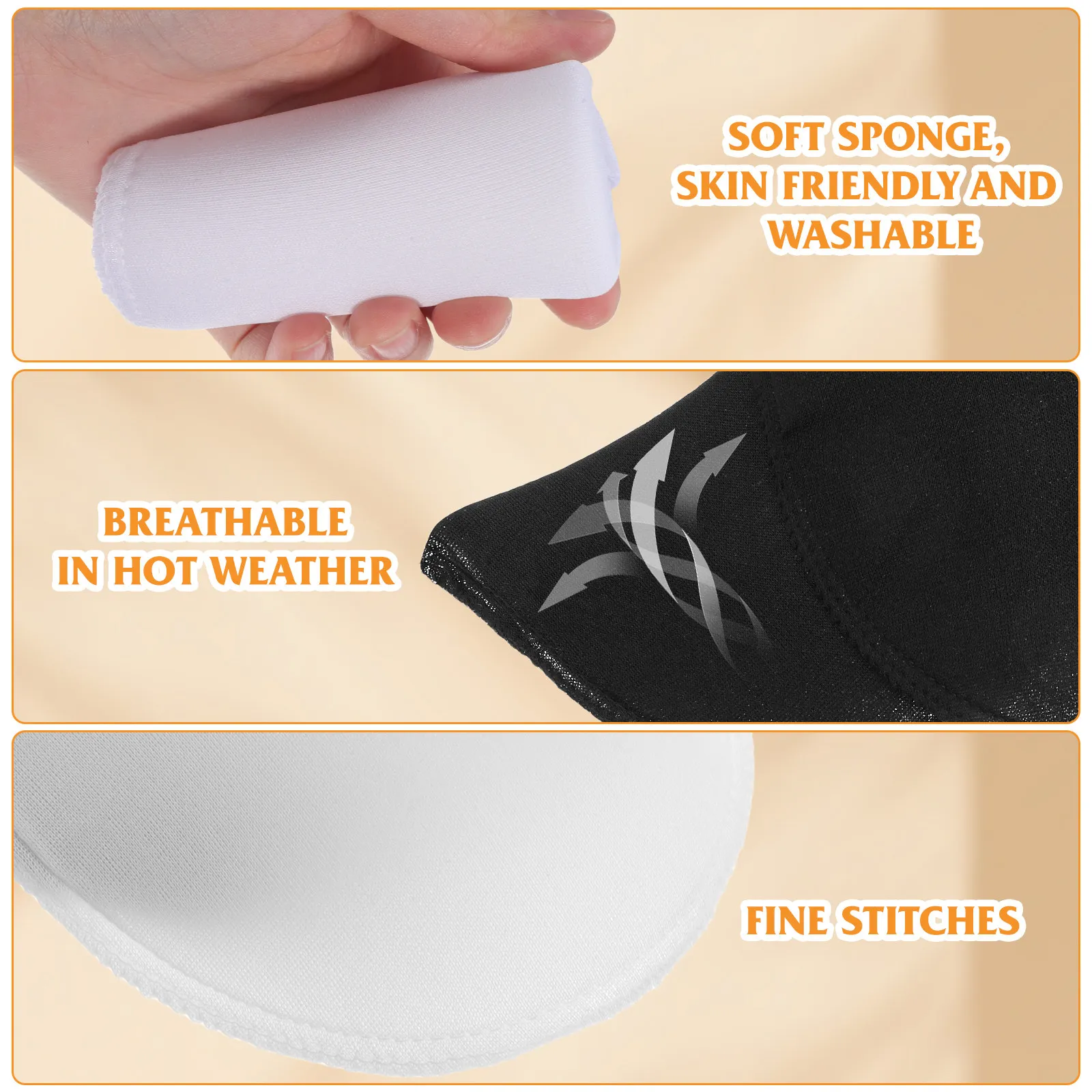 2 쌍의 편안한 재사용 가능한 어깨 패드 세트 여성용 어깨 확대 부드럽고 둥근 모양 티셔츠 블라우스 드레스 슈트 코트