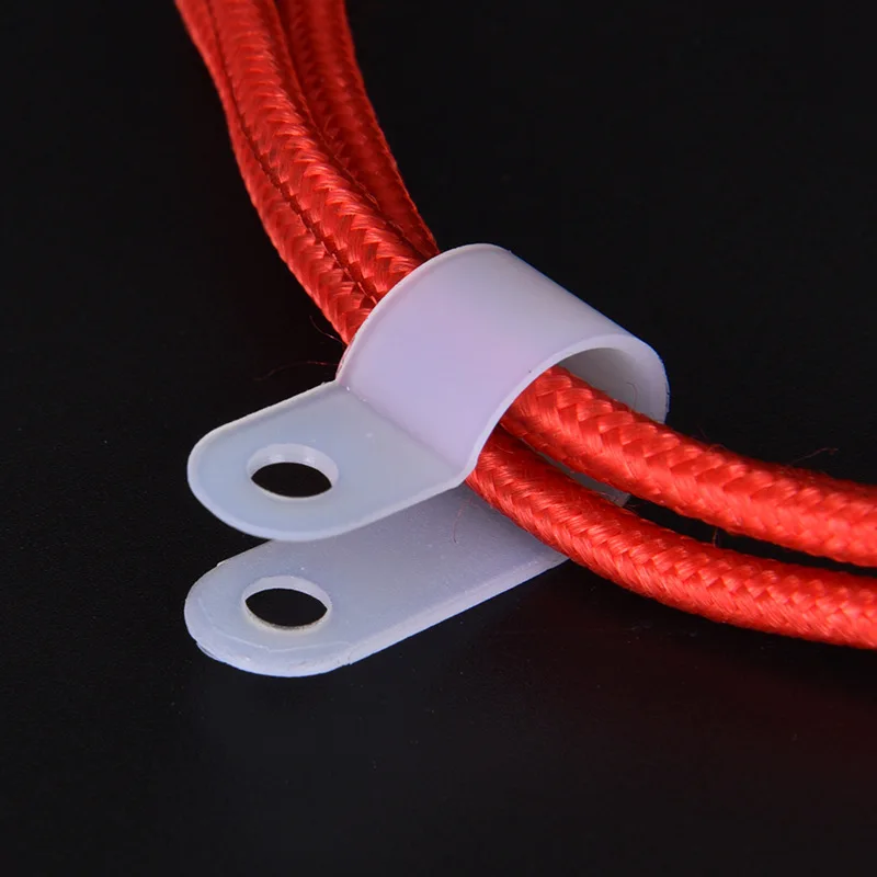 3.3mm white wire clip insulation card U type wire clip fixed plastic wiring fixed Cable clips 100pcs
