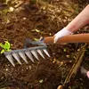 Gardening Hoe Weeding Rake Steel Farm Tool Metal Heavy Duty Tine Rake Dethatching Weeding Acreage Rake 4/5/6/7 Tines 4