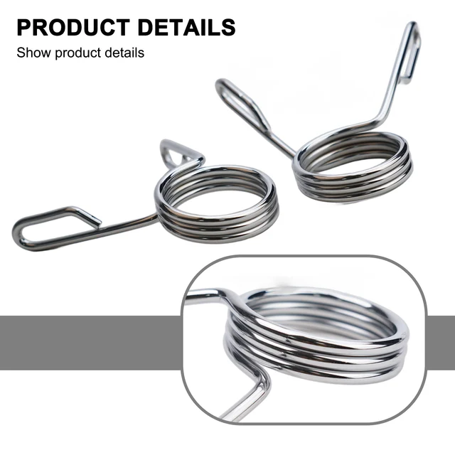 1-2pcs 50mm Barbell Weight Spring Collar Lock Clips Dumbbell Weight Dumbbell Lock Standard Lifting Kit Gym Fitness Accessories