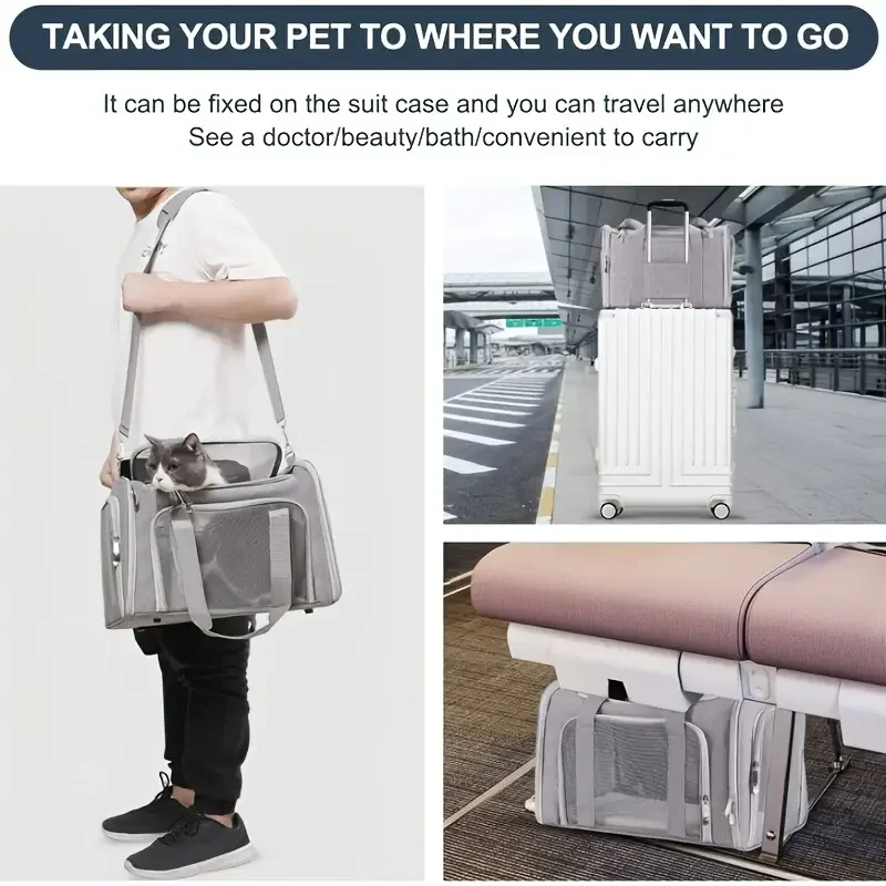 Pet Carrier Bag Side Ventilated Backpack for Cat Dog Travel Airline Approved Transport Outgoing pet carrier bag pet accessories pet carrying bag