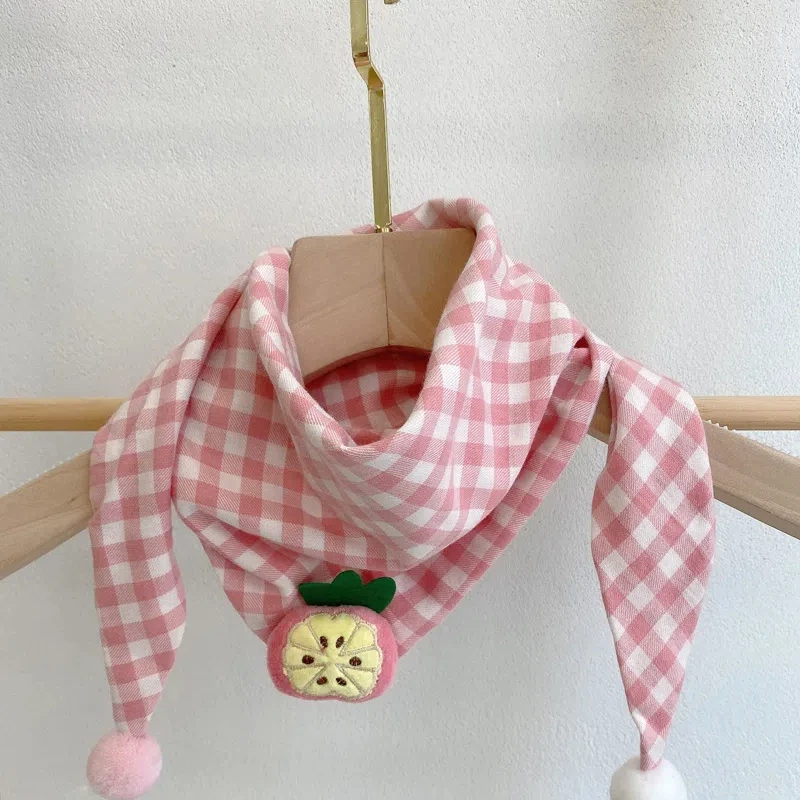 Children Scarf Winter Baby Cotton Cute Cartoon Scarves Warm Neckerchief For Kids Girls Boys Soft Triangle Drool Saliva Towel New