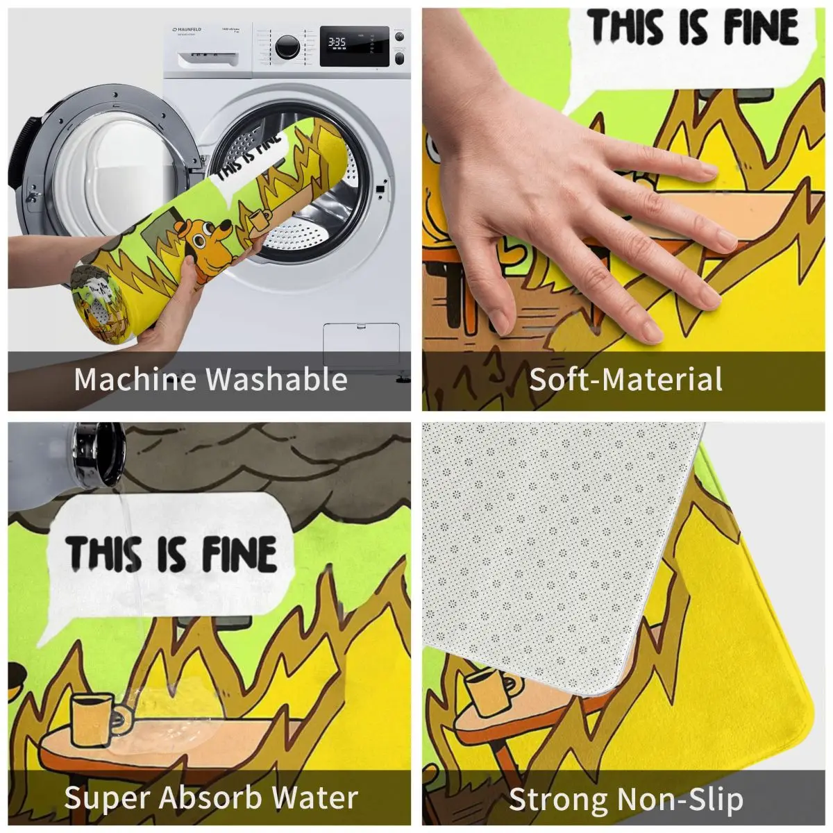 Bitcoin Cryptocurrency Miners Meme Room Mat This Is Fine Dog Fire Meme  Doormat | eBay Australia