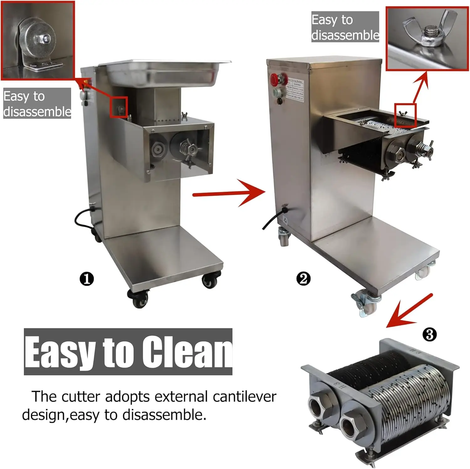 Haywhnkn 3Mm Meat Cutting Machine Meat Cutter Machine Qe Meat Slicer Commercial For Meat Slice/Shredded Meat Stainless Steel 3