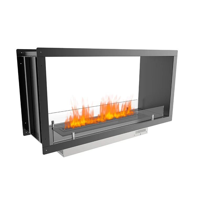 Double Side Opening Fire Place Decorative White Electronic Ethanol Fireplace Burner
