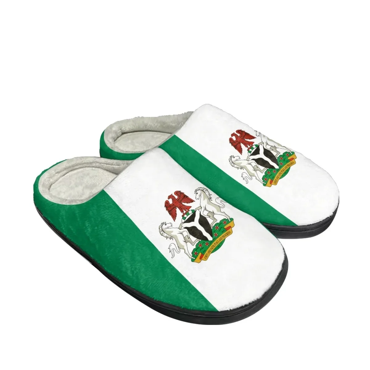 Nigerian Flag Design Indoor Casual Slippers Winter Warm Couples Comfy Footwear Non-Slip Women Cotton Slippers Print On Demand