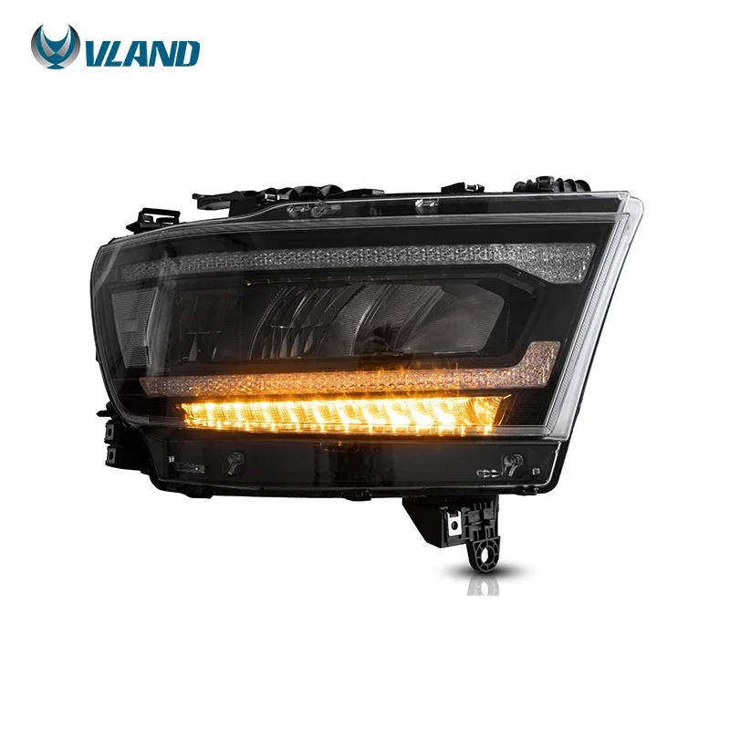 공장 전체 LED 헤드라이트 2019 2020 2021 자동차 조명, 순차 방향 지시등, 5 번째 블랙 프론트 헤드 램프, 닷지 램 1500