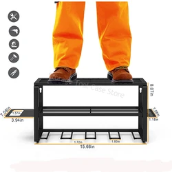 Multi - Layer Wall - Mounted Power Tool Organizer and Heavy - Duty Storage Shelf (Black C Upgrade)