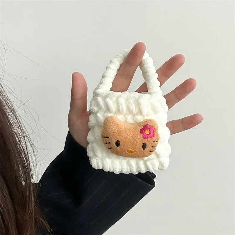 Plush Toys Plush Coin Purse Sanrio Hello Kitty Plush Toys Wallet Women Bags Cute Children Coin Purse Kawaii Girls Plushie Headphone Bag Fashion Kids Gifts