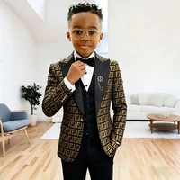 Costume de Cérémonie Floral pour Garçons 3 Pièces – Smoking de Mariage, Veste Formelle Simple Boutonnage, Gilet et Pantalon – Ensemble Blazer Enfant Coupe Slim 4