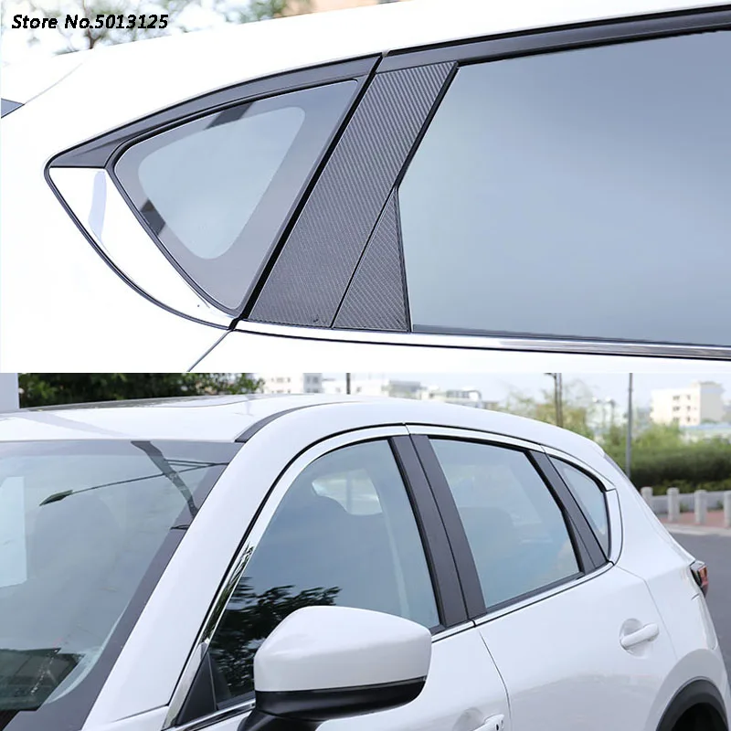 

Car Door Window Middle Column Trim Protection Carbon Fiber Stickers for Mazda CX5 CX- 5 KF 2021 2017 2018 2019 2020