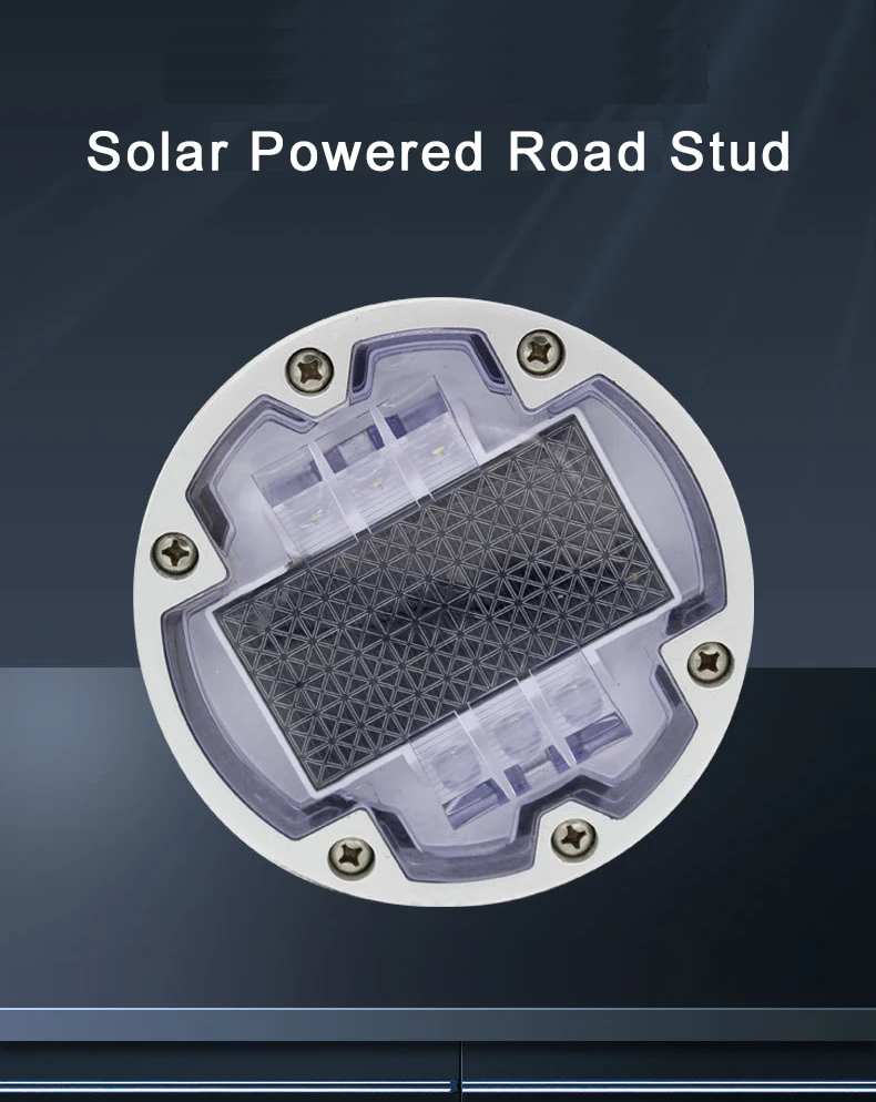 Aluminum Waterproof High Bright Fog-proof LED Solar Powered Road Stud Light 1800mAh Reflective Ground Warning Lamp