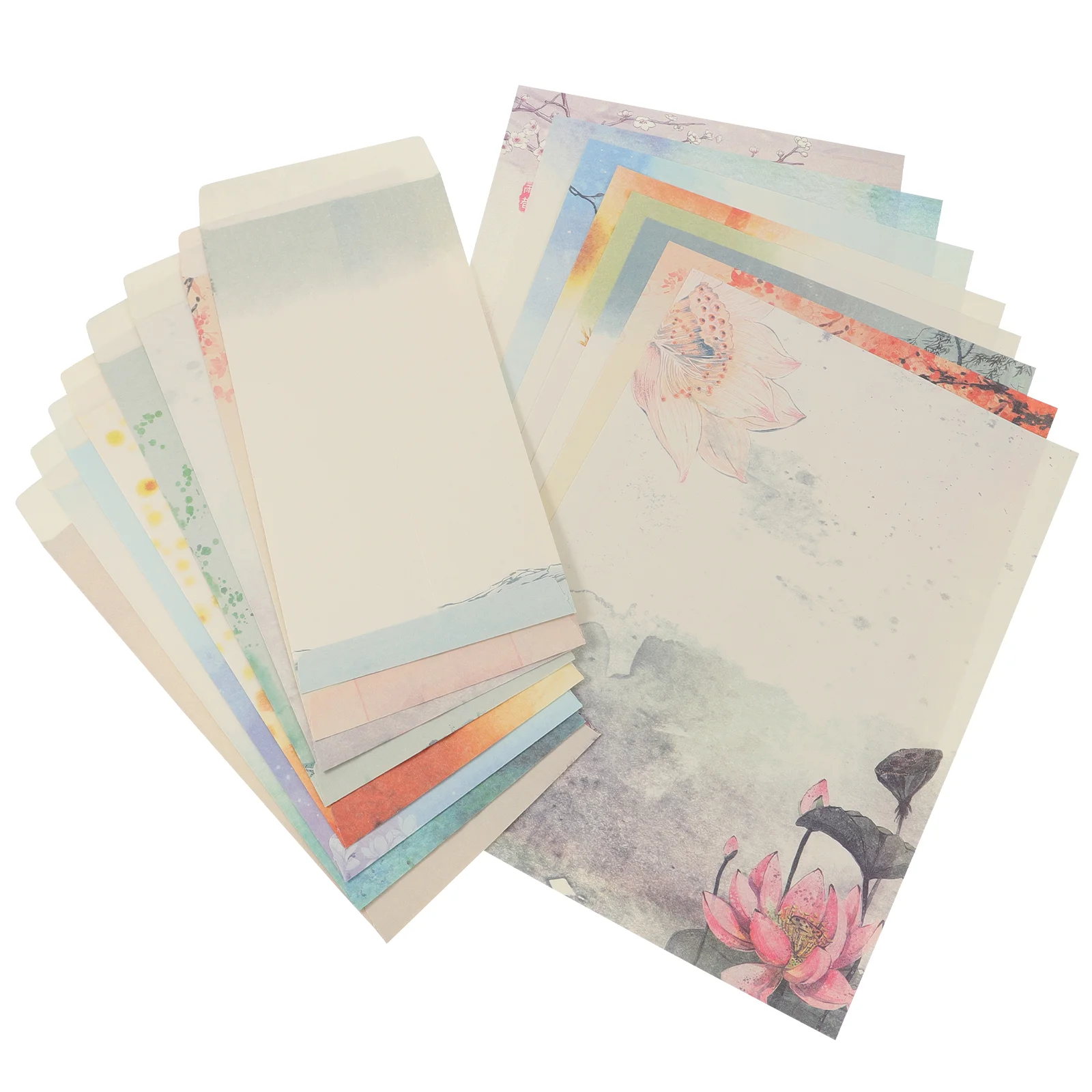 10 Sets Chinese Style Writing Paper Stationery Paper with Envelope (Mixed Style)