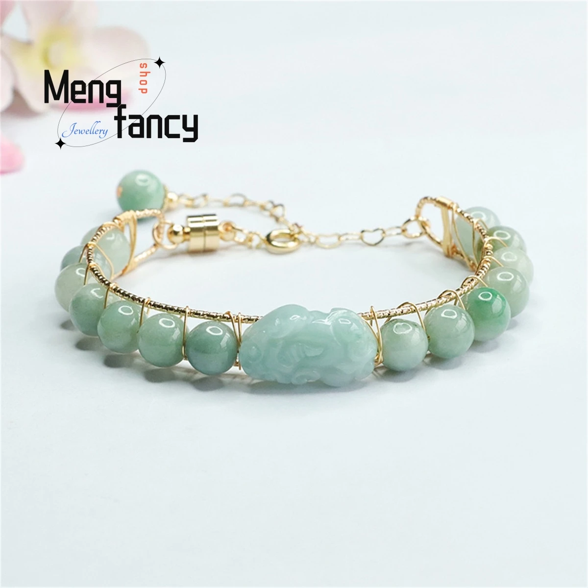 

Natural Jadeite Pixiu Ball Bracelet Simple Generous Personalized Elegant Fashion Versatile Exquisite Men Women Luxury Jewelry