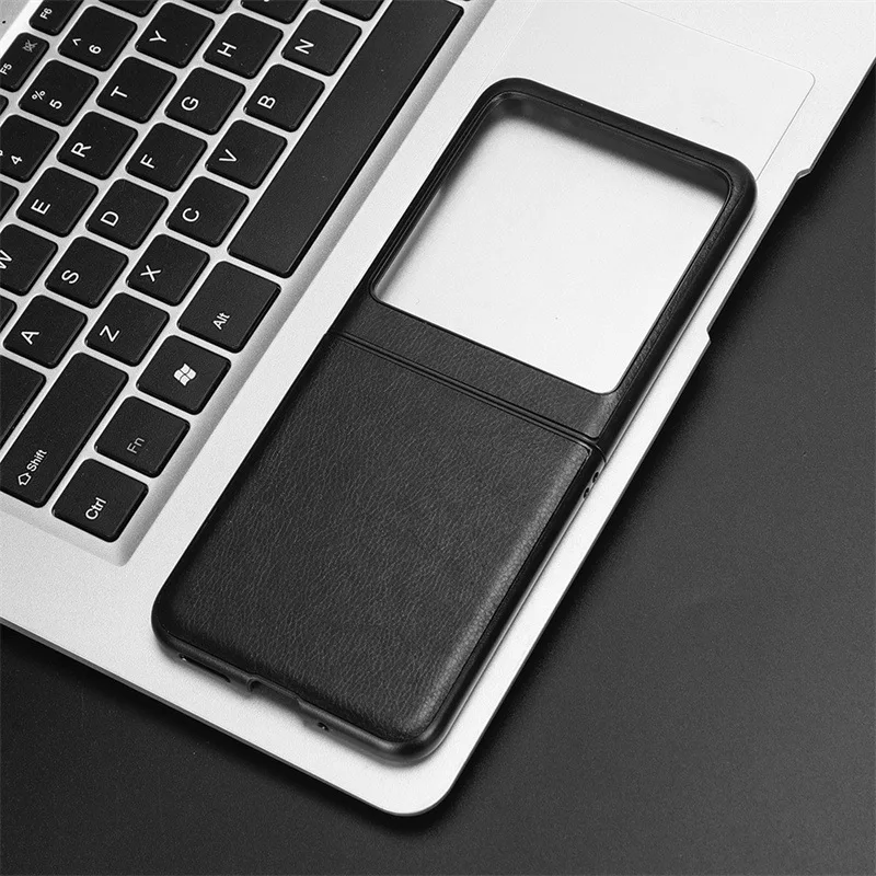 Luxurious Litchi Grain Leather Anti-Drop Phone Case for Motorola Razr - Premium Rear Cover Shell (2023)