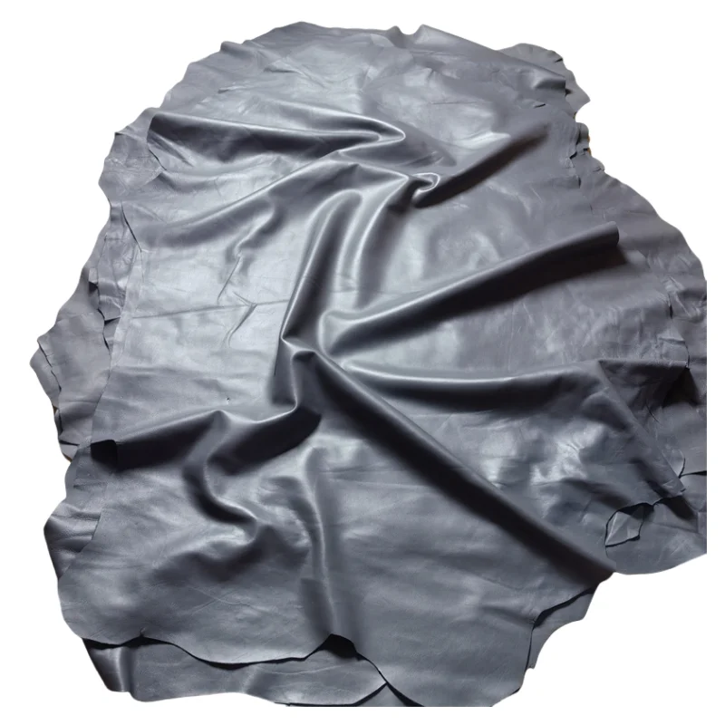 다크 그레이 양가죽, 0.5mm, 0.7mm 첫 번째 레이어 가죽 진짜 가죽 원단, 의류용 수제 DIY. 가죽 바지, 전체 양가죽