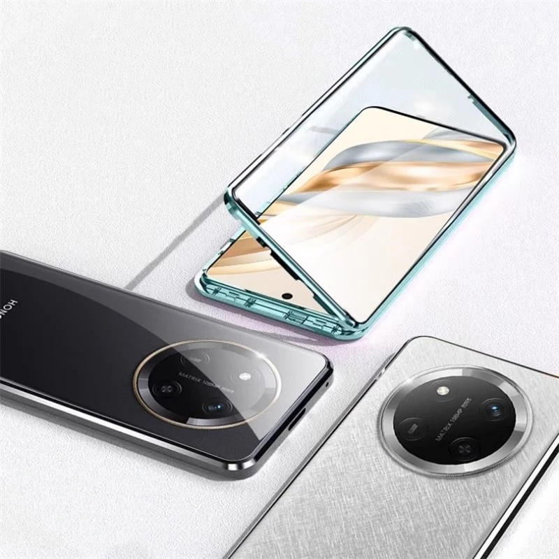 360° Full-Body Magnetic Metal & Tempered Glass Protective Case