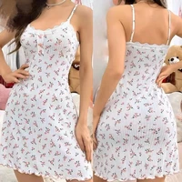 Sexy nightgown sweet floral suspender sleepwear comfortable lace dress for women fashionable home suit set new hot selling - Image 2