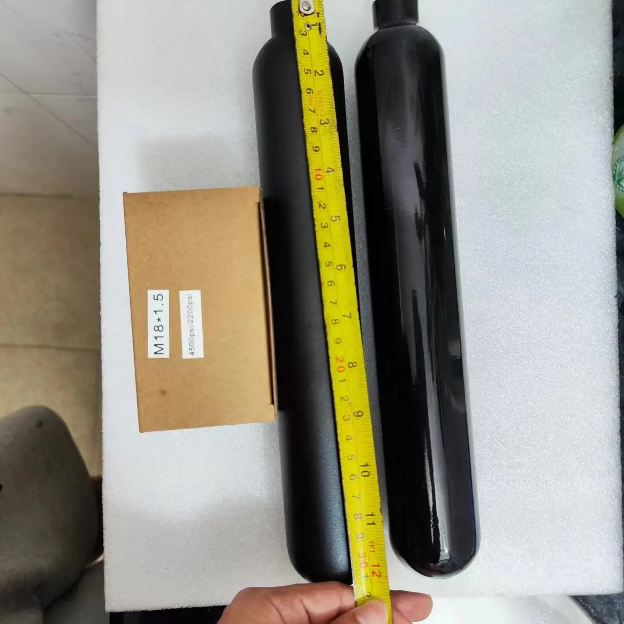 0.38LRound Aluminum Bottle 50mm OD  M18*1.5 Inlet Thread Tank Bottle 20Mpa 4500psi Tank Regulator For Cylinder Diving 4