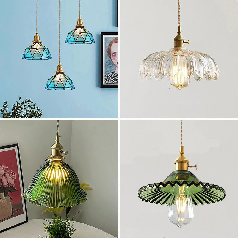 

Home Decor Vintage Glass Pendant Lights For Kitchen Island Interior Antiques Hanging Ceiling Lamps Nordic Suspensions Luminaire