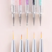 5 Pcs/Sets Nail Art Pen 2 In 1 Double Ends Dotting Drawing Painting UV Gel Liner Polish Brush Set Nail Art Dotting Tools 1