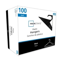 100-Pack Plastic Hangers Black Notched Adult Closet Organization Storage Solution Sweaters Shirts Coats Strong Durable Easy 1