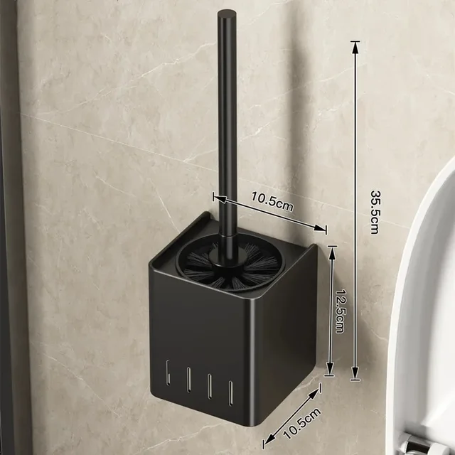 Spazzola per WC in acciaio inossidabile Spazzola per pulizia per WC Appeso a parete Pavimento Strumenti per la pulizia della casa Set di accessori per il bagno 6