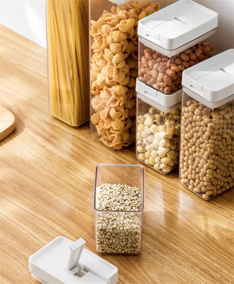 Contenitori per alimenti contenitori da cucina barattoli ermetici per  cereali sfusi Pasta, organizzatori da cucina per dispensa scatola Organizer  con coperchio casa - AliExpress