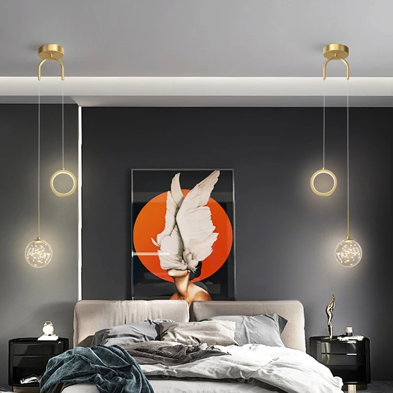 Pendant Lights Pendant Lamp Modern Nordic LED Pendant Light Room Decor Starry Sky Romanti For Living Room Light Designer Decorative Bedroom Home Lighting
