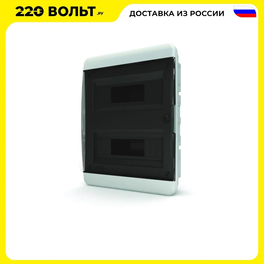 Mounting box TEKFOR BVK 40-24-1 built-in 24 mod. IP40 transparent black door home improvement diy electronics Wire Junction Boxes Connectors