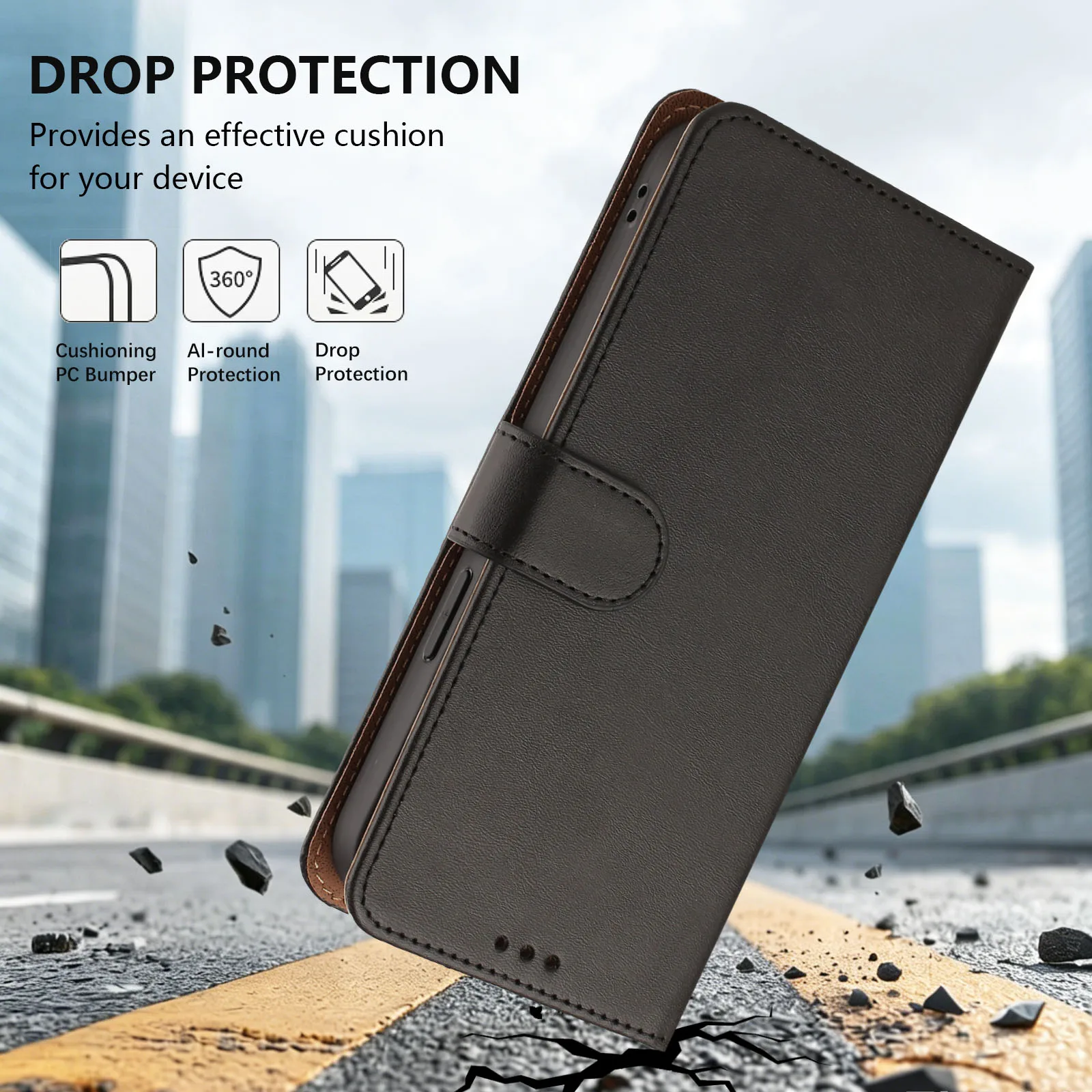 Luxury Leather Flip Wallet Phone Cover