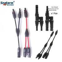 Adaptateur de branche PV Y T, connecteur de câbles de panneau solaire avec câble solaire 4 mm2 1000V 30A pour boîte de combinaison pv Stecker 2 en 1 sortie 1