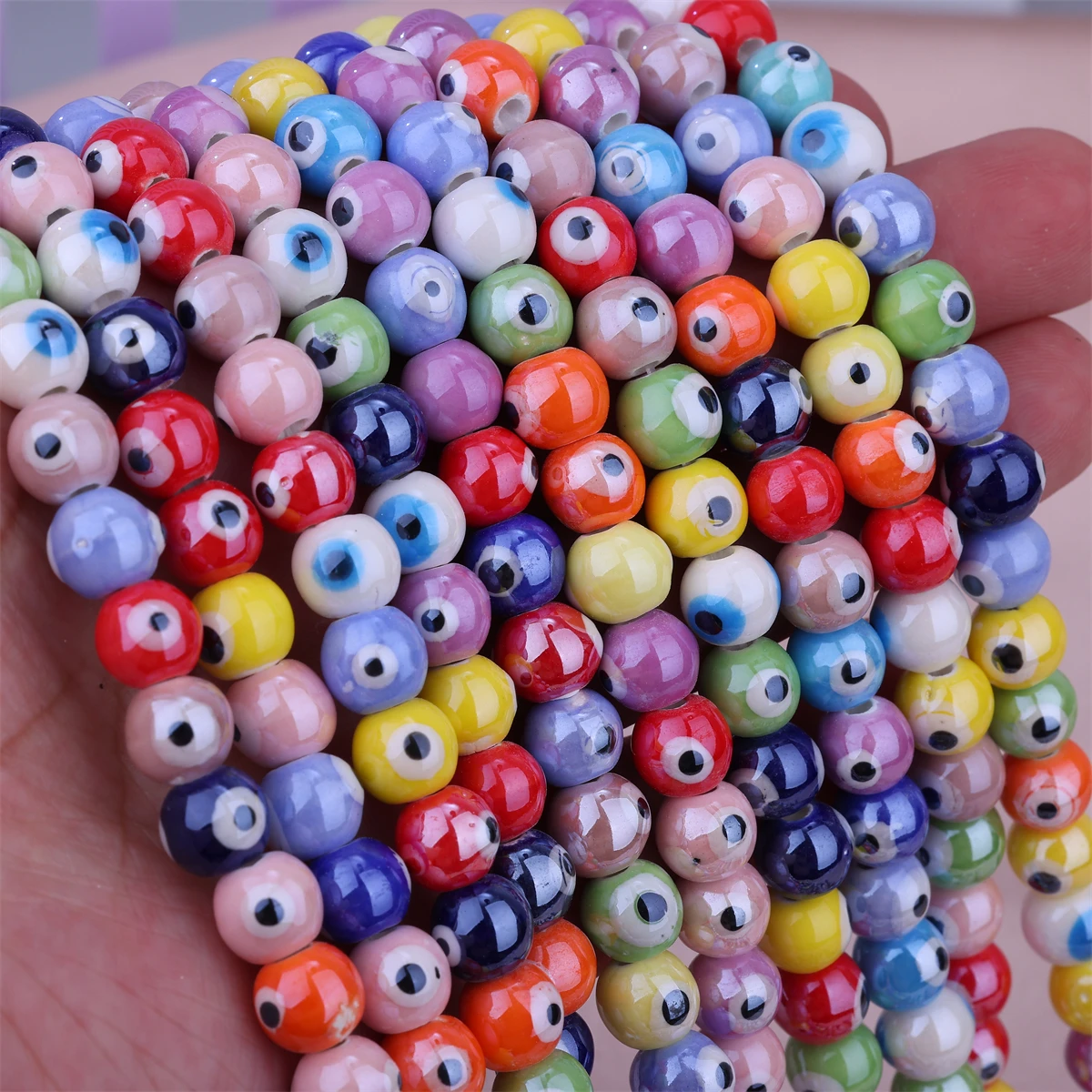 

10pcs 9*9 glazed eyes Ceramic beads Loose bead bead pure handmade diy handmade beaded necklace bracelet earrings jewelry accesso
