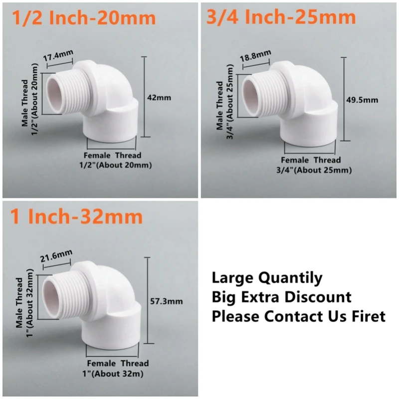 1-3Pcs 1/2" 3/4" 1"Double Female Thread PVC Union Connector Fish Tank Detachable Joint Garden Watering Irrigation Fittings