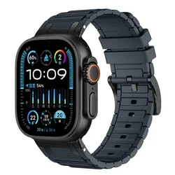 Enhanced Silicone Strap for Smartwatch - Adjustable and Stylish Wristband Bracelet (Midnight color)
