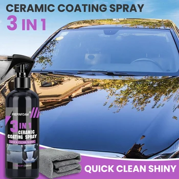 3-in-1 Car Ceramic Liquid Coating Spray – Nano Crystal Hydrophobic Layer, High Gloss Paint Protection & Polishing Agent 1