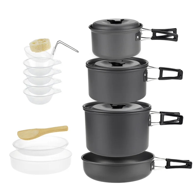 Lightweight Portable Camping Cookware Set with Carrying Bag