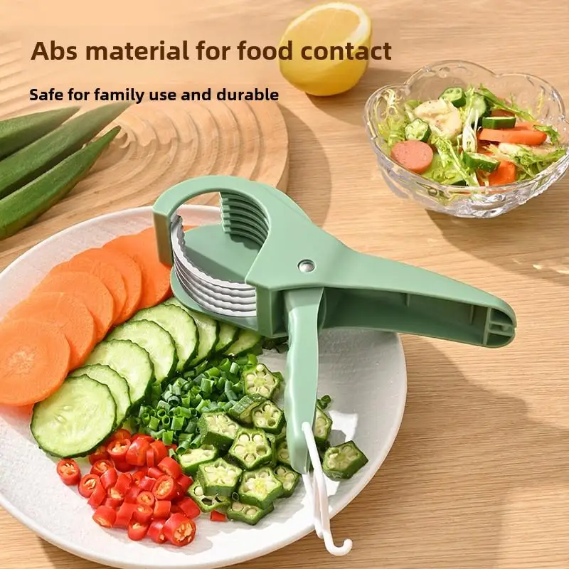 Multifunctional Kitchen Vegetable Fruit Slicer with Stainless Steel Blade Salad Chopper Tool for Home Kitchen