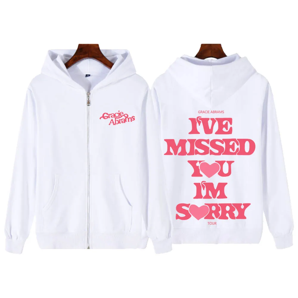Gracie Abrams 2024 I Miss You I'm Sorry Zip Up  Hoodie Coat Gracie Abrams Zipper Graphic Men Women Sweatshirt Y2K Clothes 5
