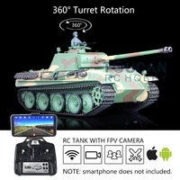 Children Toys Heng Long 1/16 RC Tank 7.0 Plastic Panther G 3879 FPV 360° Turret Steel Gearbox TH17487-SMT4 1