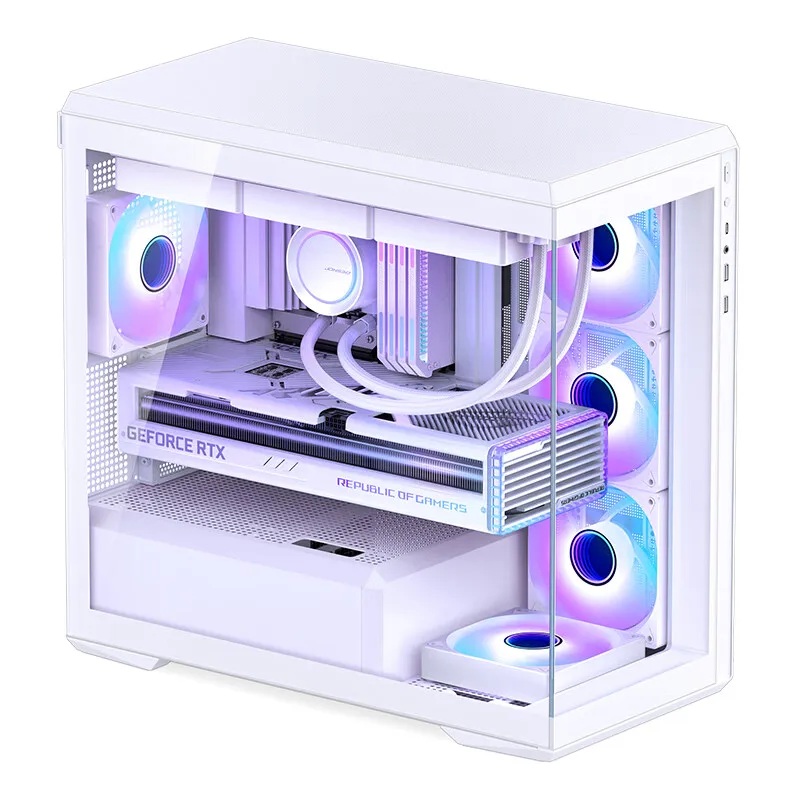 JONSBO D301 MATX Case Without Pillars Panoramic Side Transparency Seaview Room Desktop Chassis Type-c Gen2 360 Water Cooler