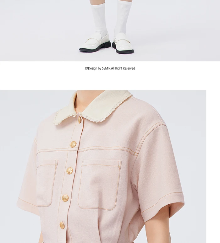Dress Women's Lace Doll Collar Summer New Texture Topstitch Dress