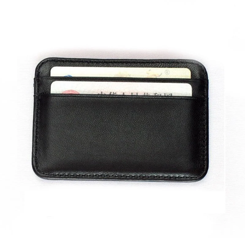 Leather Wallet Credit Card Case Mini ID Card Holder Small Purse For Man