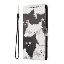 Cat Design Wallet Stand Phone Case with Animal Print Cover - Samsung A16 5G (I)