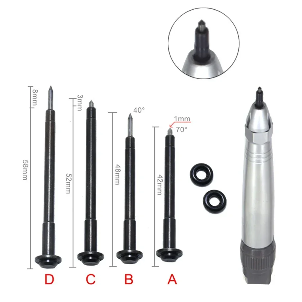 Air Scribe Pneumatic Engraving Pen Precision Tip DIY For Glass Metal Wood Stone Scribe Hammer Engraving Lettering Tool
