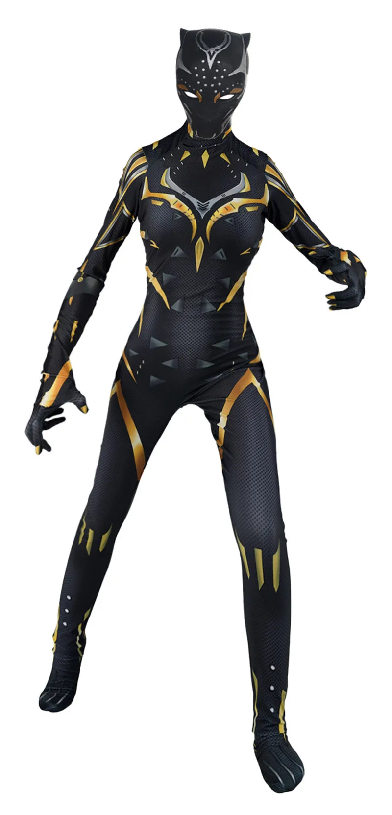 Women's Panther Princess Shuri Costume, Battle Jumpsuit