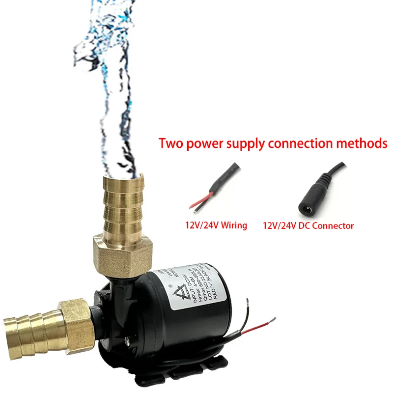 12vSuperQuietBrushlessPump24V800LHBrassJointUnderwaterFishTankCirculatingPump