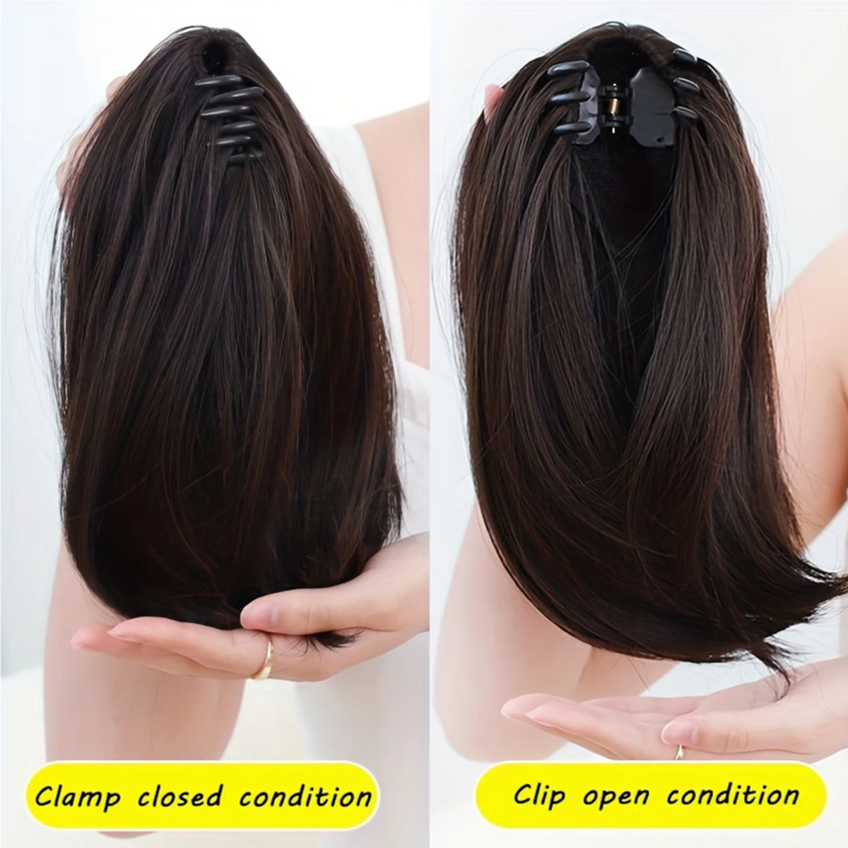 Ponytail Extension Long Curly Ponytail Clip In Claw Hair Extension Natural Looking Synthetic Hairpiece For Women