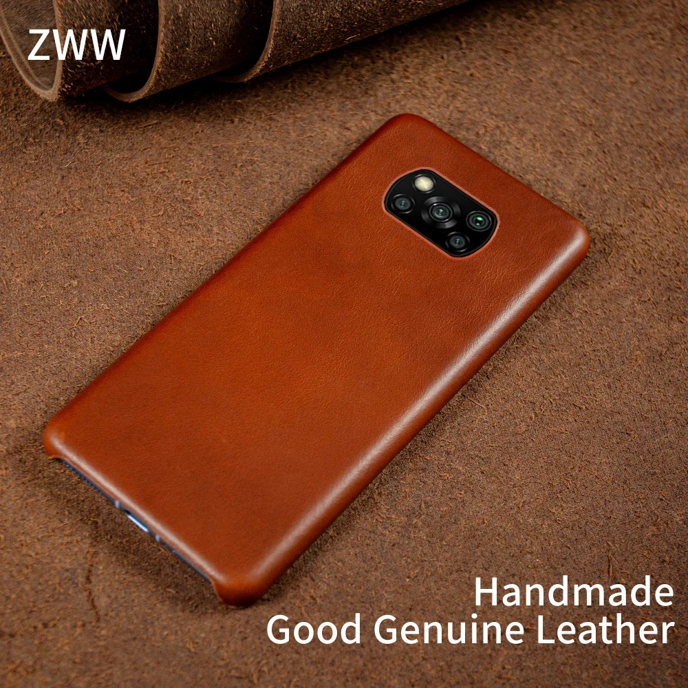 Handcrafted Genuine Leather Phone Case with Oil Wax Finish